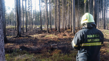 Lesní požár v obci Herálec (20. 4. 2019)